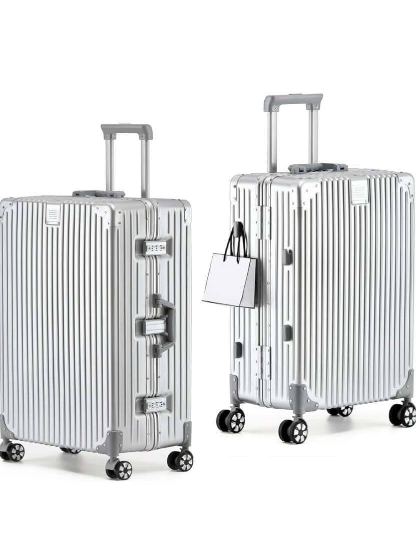 [激安]　シルバーアルミニウムキャリーケース 46x78x29.5cm