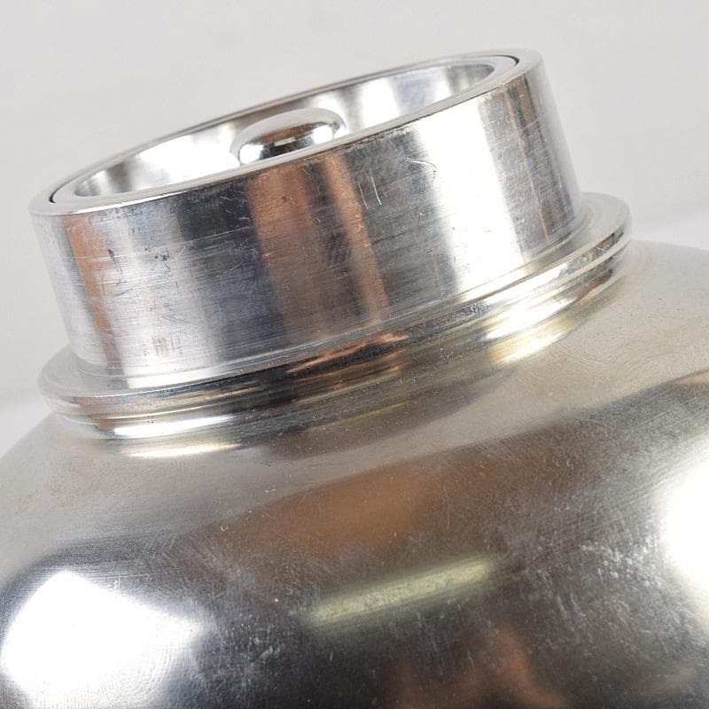 煎茶道具　浪華錫半造　上錫製　茶壷　茶心壷　約644ｇ　共箱　M　R8521