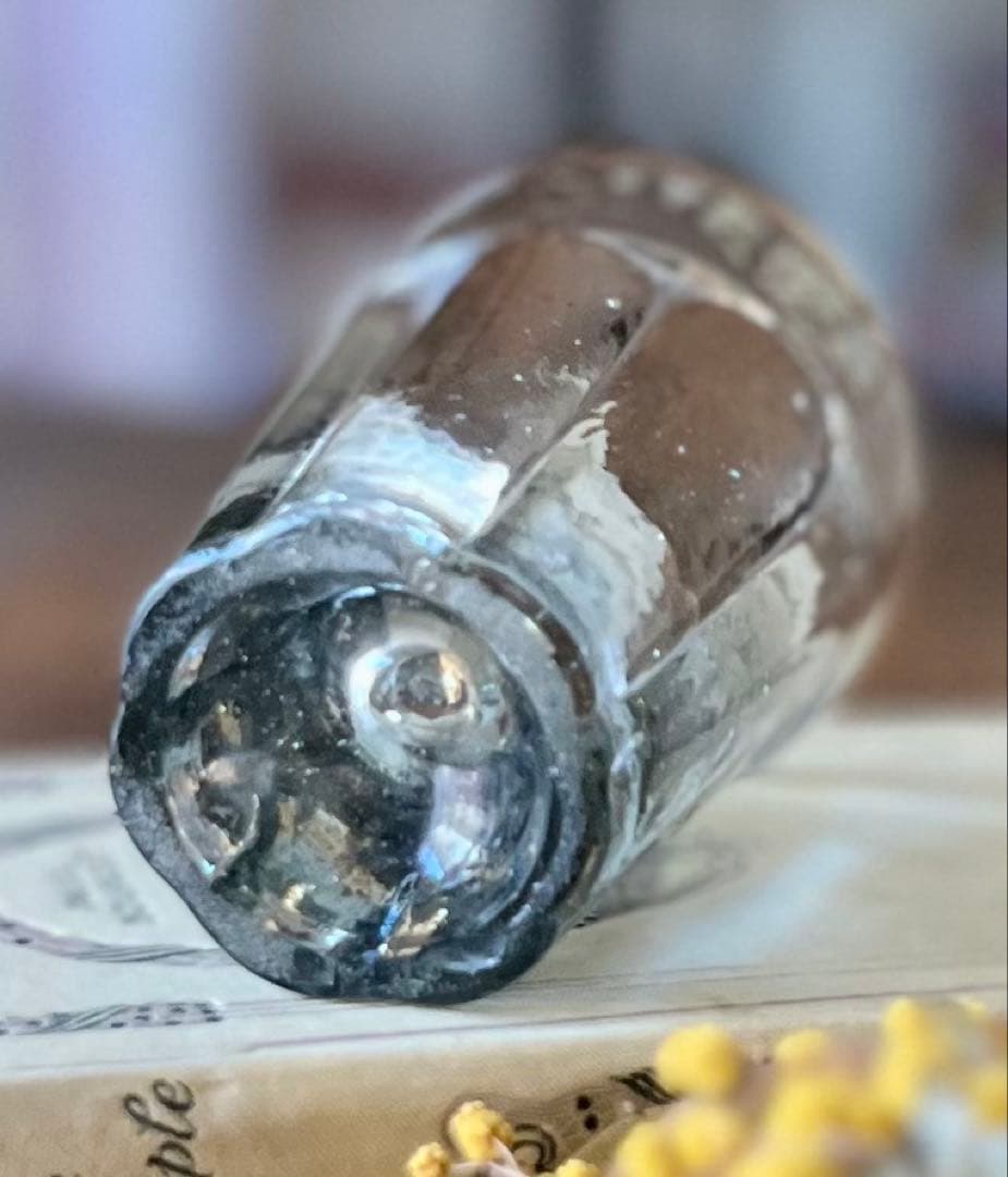 アンティーク　梅型コップ　剣先コップ　ウランガラス　和ガラス　古道具　大正ロマン