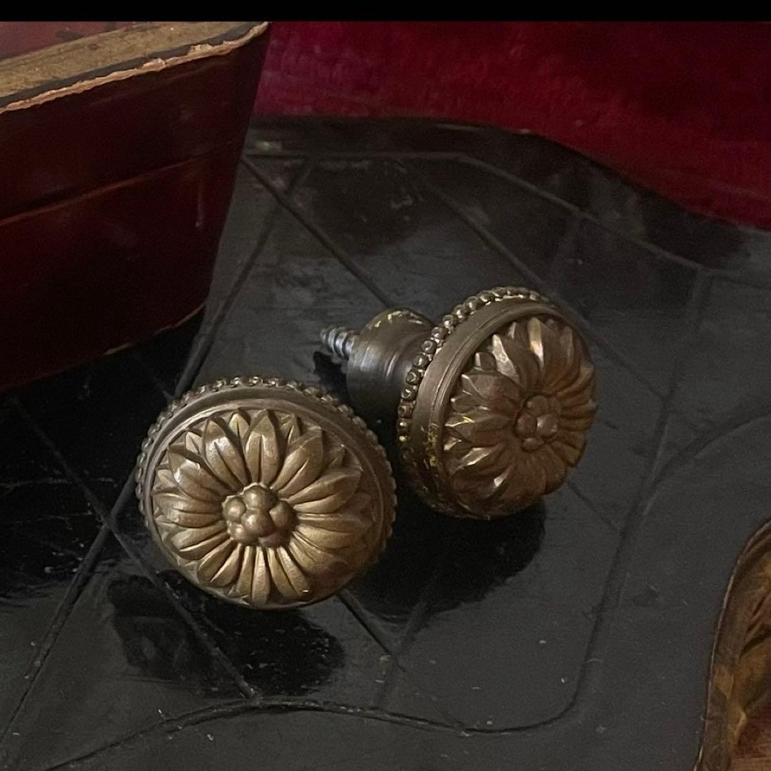 家具用真鍮装飾金具5個セット　19世紀　引き出し用取っ手　フランスアンティーク