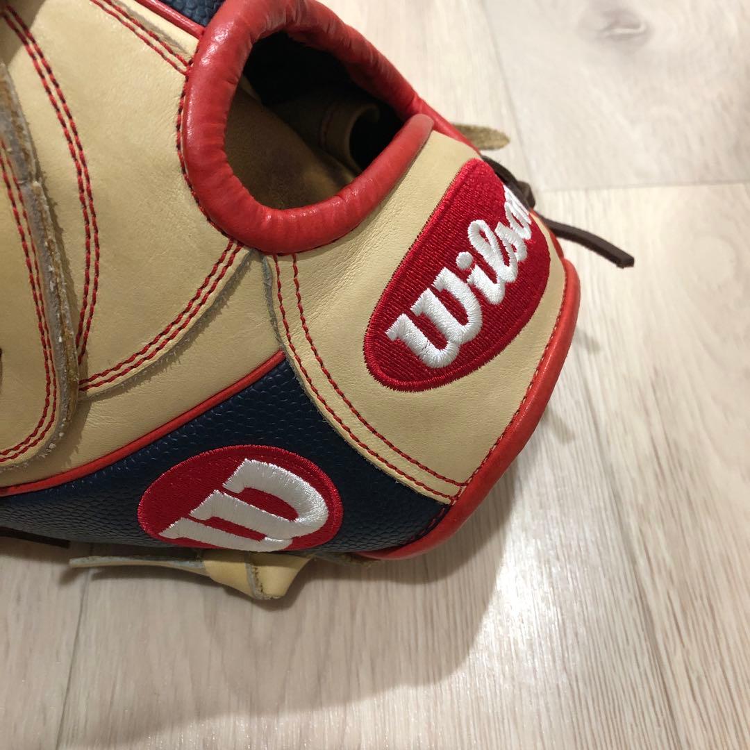 Wilson 軟式グローブ ベージュ/ネイビー/レッド