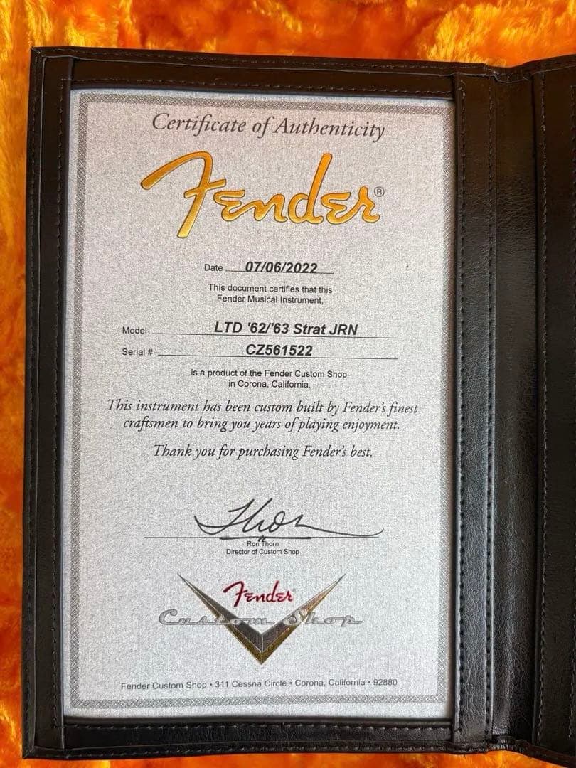 T*ト様 Fender Custom Shop 62/63 Stratocast
