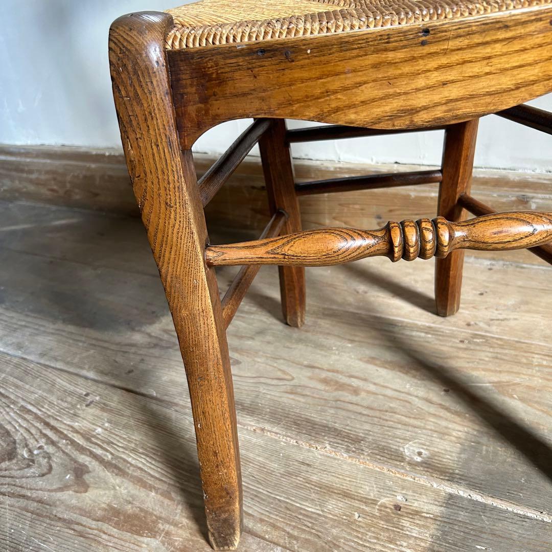 フランスアンティーク ラッシュシートチェア カフェチェア ダイニングチェア　籐