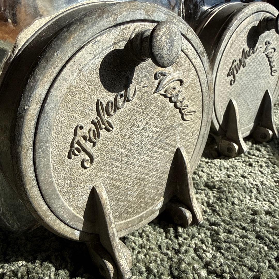 開閉蓋　駄菓子瓶ガラス　菓子屋古硝子　古道具和硝子2個　昭和レトロアンティーク