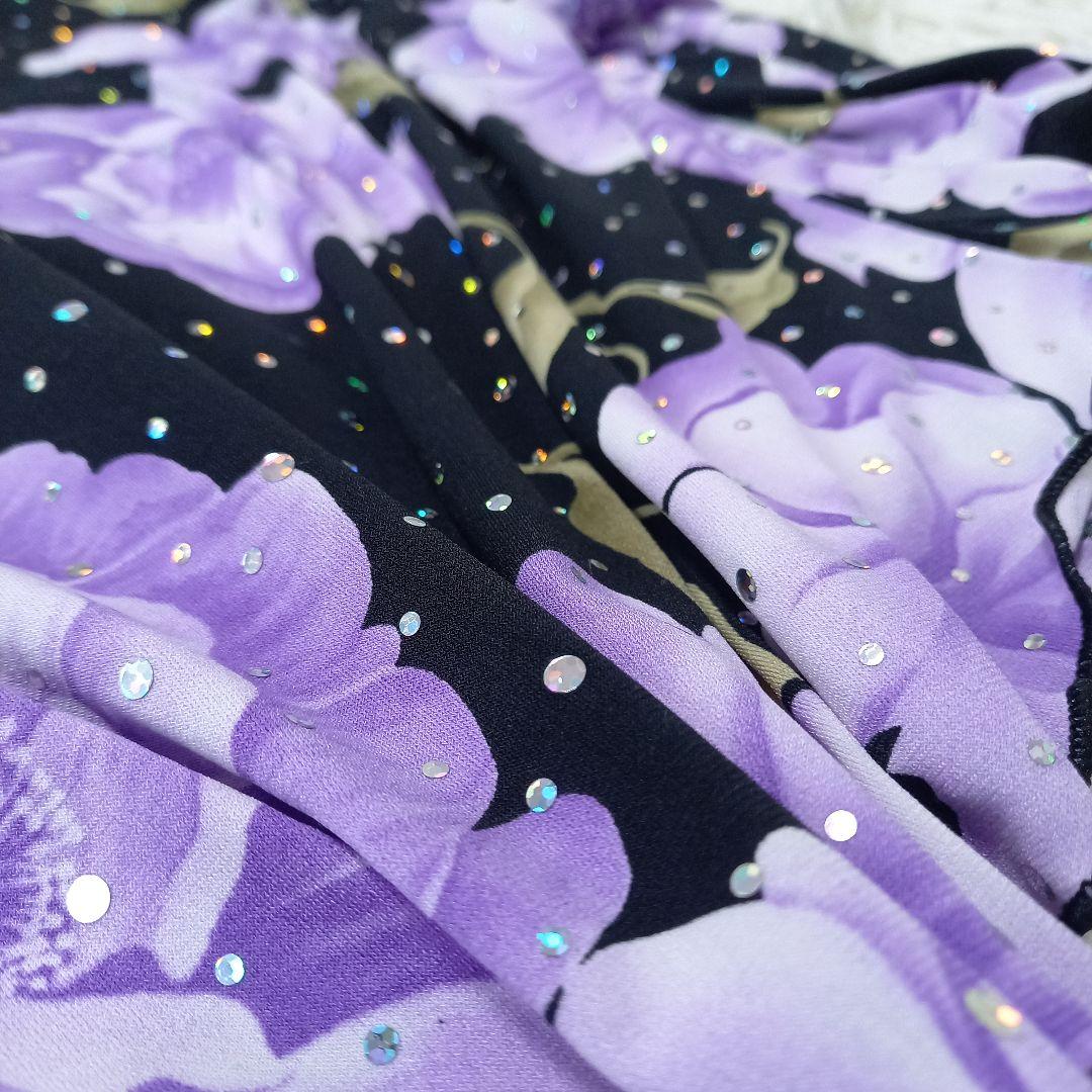 Sanline　サンリーヌ　社交ダンス　セットアップ　ドレス　スパンコール　薔薇