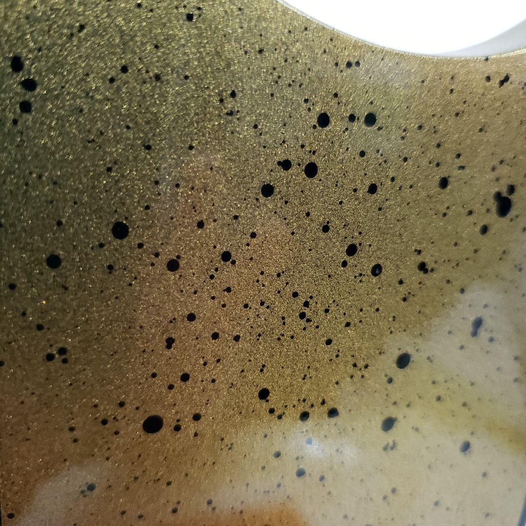 Ｂフライデーモダンアート日輪飾り台 彫刻 黒と金のグラデーション