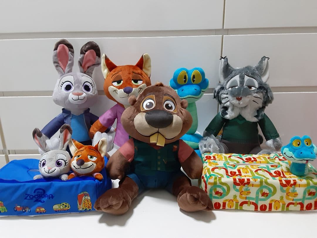 ズートピア2 Lぬいぐるみ ニック ジュディ パウバート ニブルズ ゲイリー7点