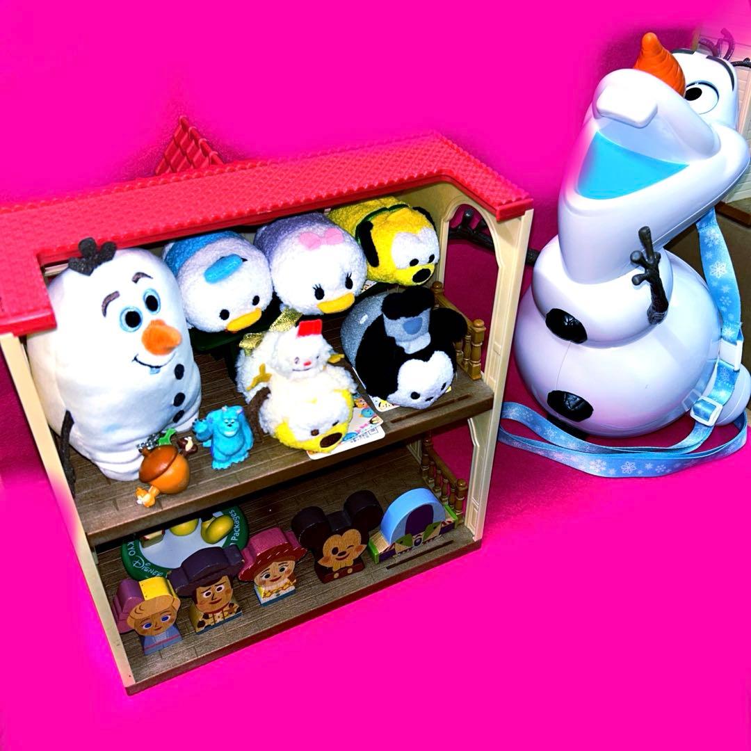 ディズニーぬいぐるみツムツム　オラフ　ポップコーンバケット　シルバニアお家セット