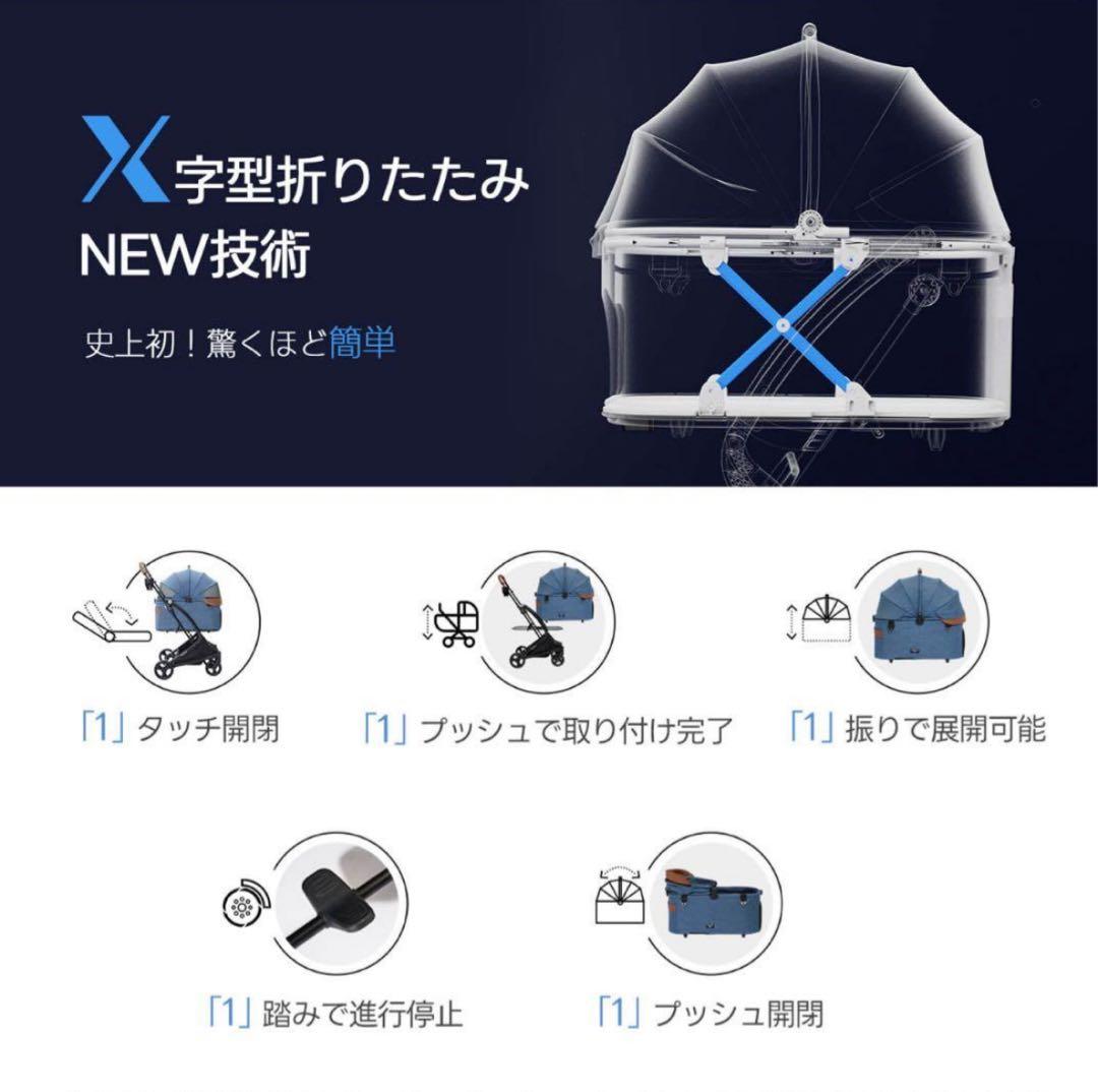 PETTENA ワンタッチで全部折りたためる分離型ペットカート - MILOU