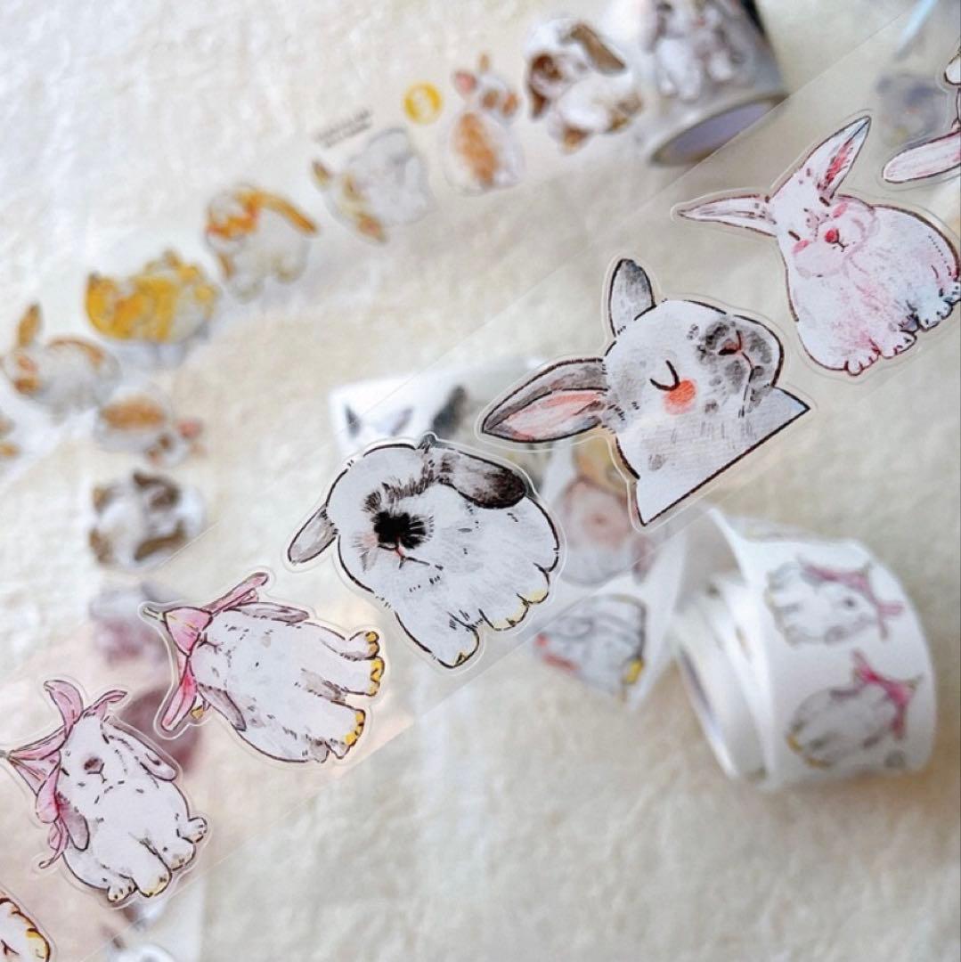 PET 兔叽 ダイカット加工 3.5cm×6m 海外マスキングテープ　ウサギ