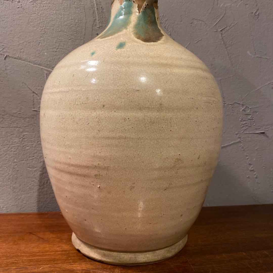 時代物 骨董品 大徳利 一輪挿し 花器 益子焼 木蓋付き コレクション