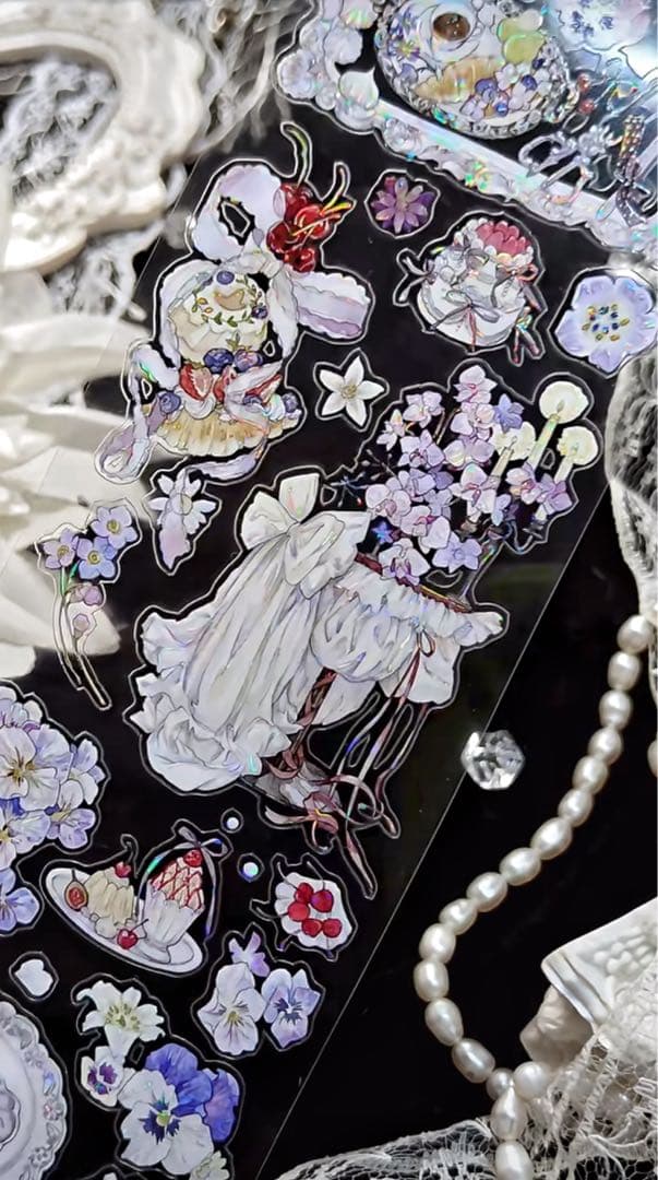 【9476】海外　5m巻　貝殻光カッティングマスキングテープ　お茶会　装飾系