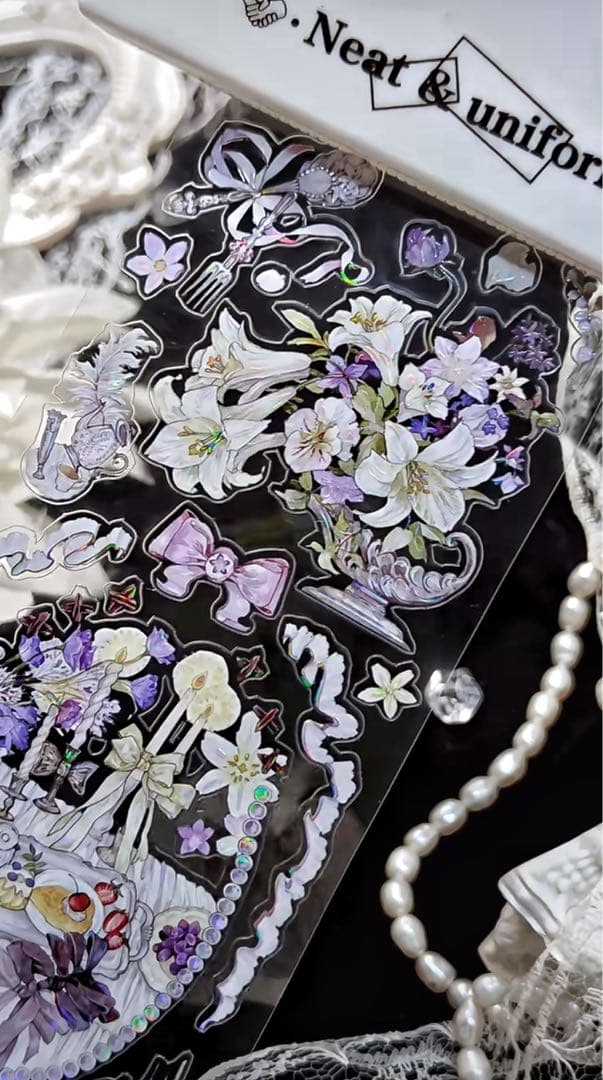 【9476】海外　5m巻　貝殻光カッティングマスキングテープ　お茶会　装飾系