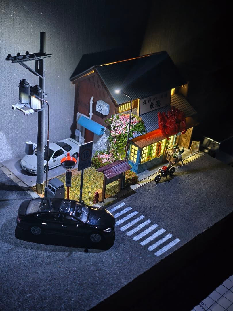 1/64 魚波酒場 ジオラマ 建物 セット 30×20cm ミニカー情景模型