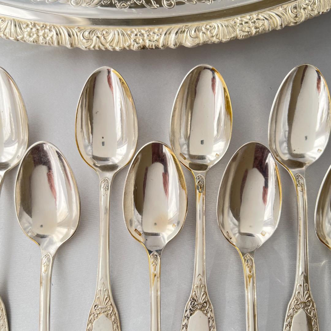 【仏蘭西】 帝政様式 コーヒースプーン 12本 14.5cm