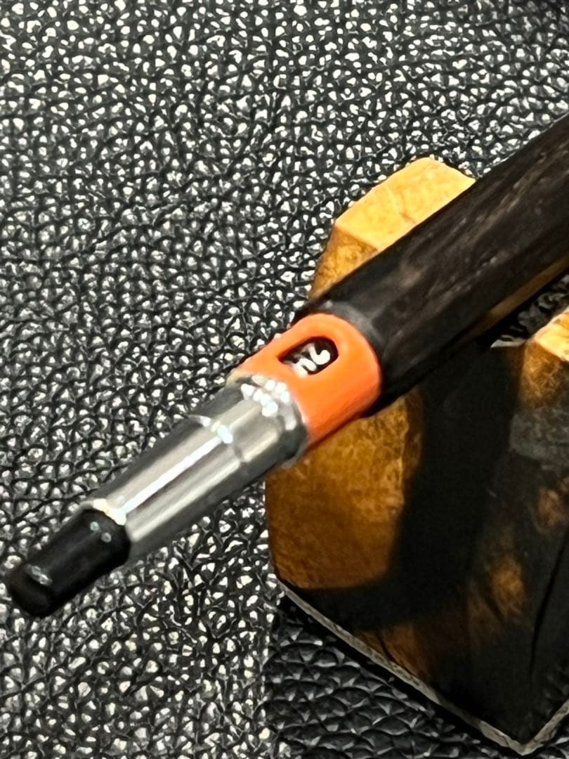 海　pmg用木軸　黒檀12角軸　ステンレスグリップ+2