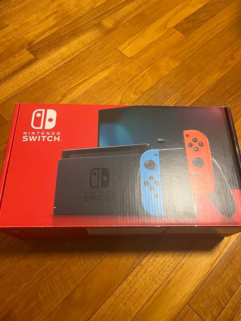 【動作確認済・箱有】Nintendo Switch 本体 青/赤 ストラップ無し