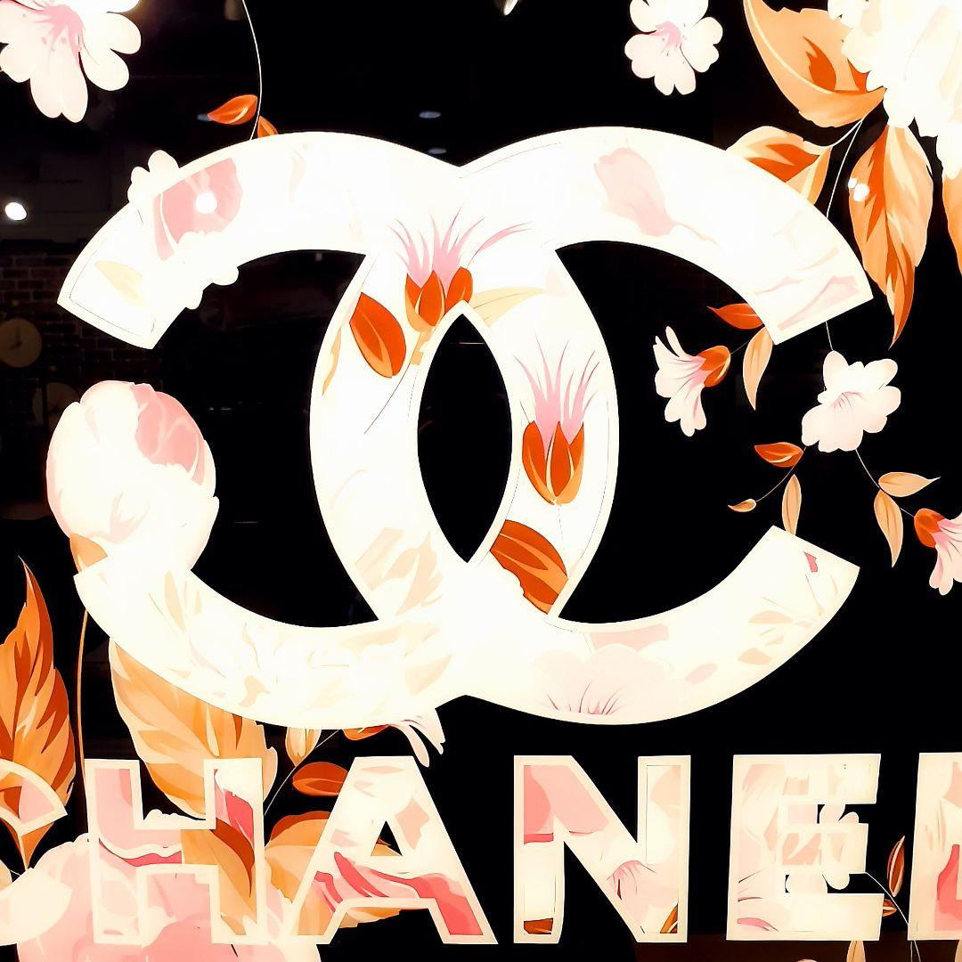 輸入雑貨　強化ガラス　硝子アート　『CHANEL』　特大ガラスアート　200cm