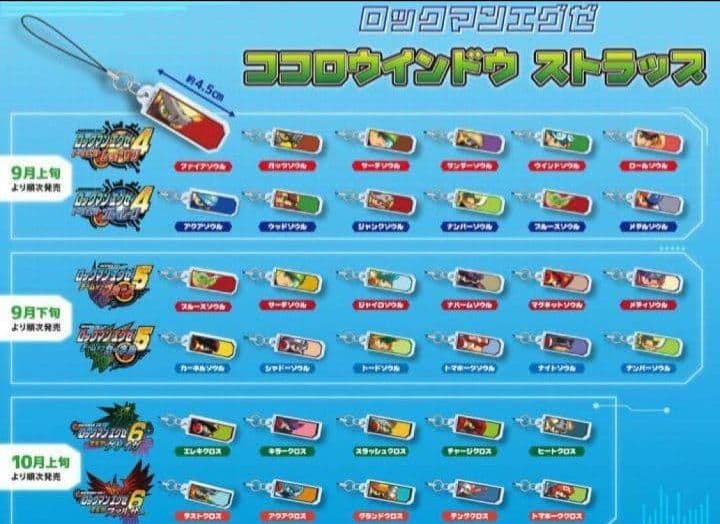ロックマンエグゼ ココロウインドウ ストラップ キーホルダー 11種 まとめ売り