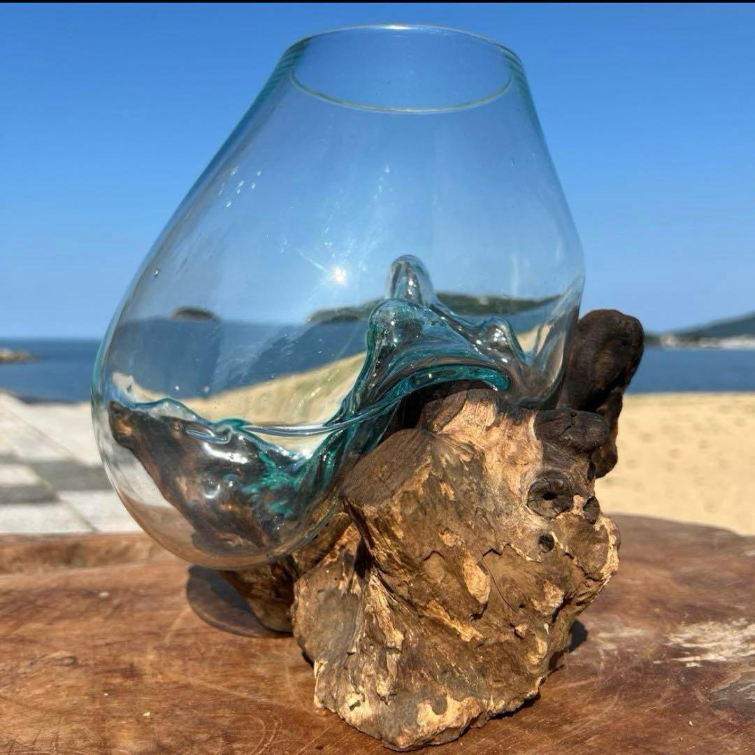 流木ガラス オブジェ超特大H 他４点セット花瓶 金魚鉢 水槽 テラリウム 観賞魚