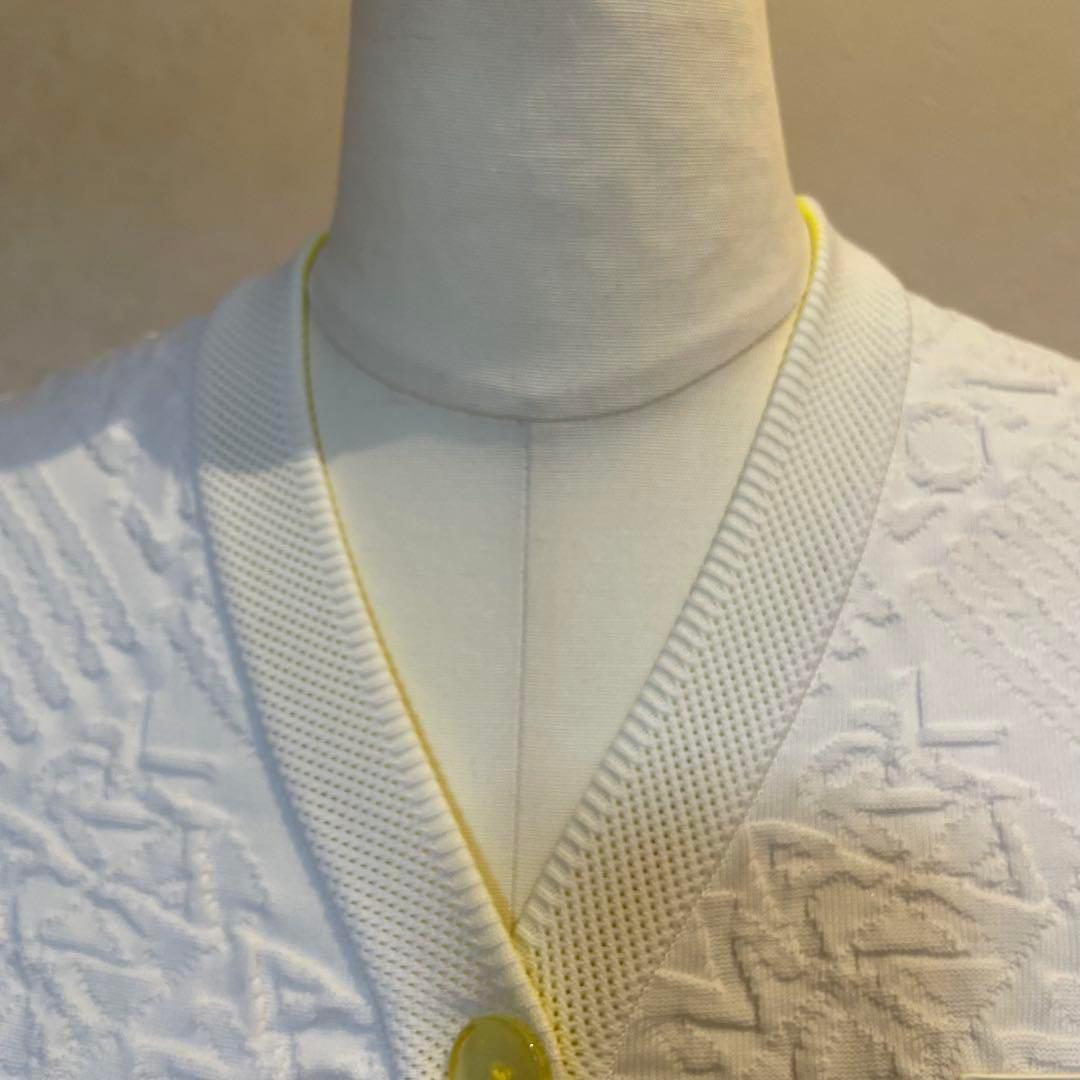 【美品】マークアンドロナ MARK&LONA カーディガン 総柄 ホワイト系 S