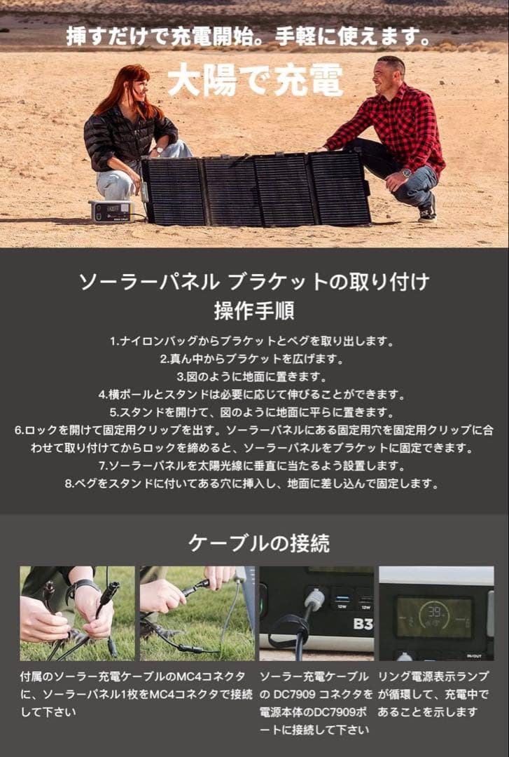 ぴいえす⭐️新品Litheli ポータブル電源 B600 & 100Wソーラ