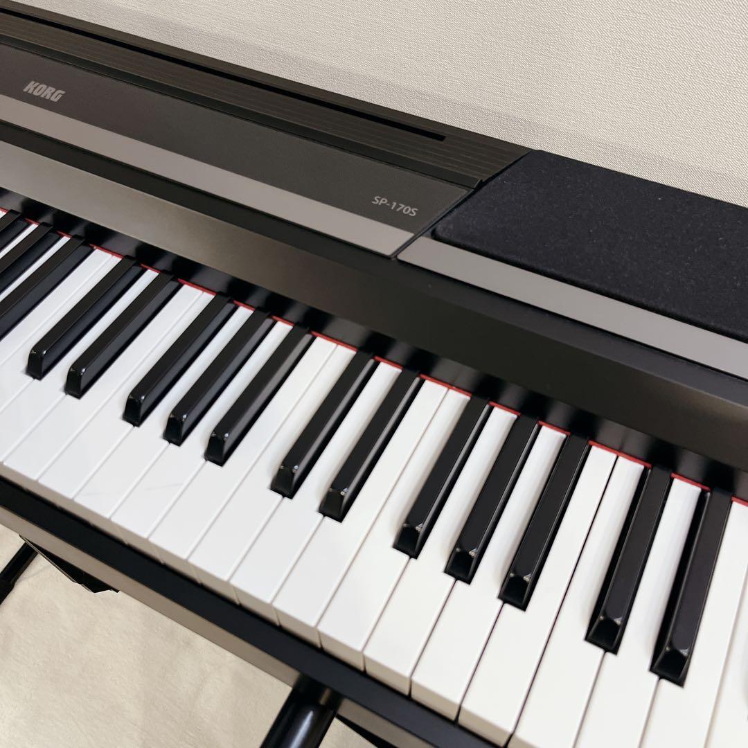 電子ピアノ KORG 88鍵 黒 スタンド付き 黒折りたたみ SP-170S