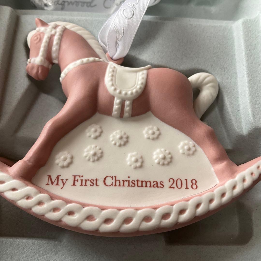 ウェッジウッド　ジャスパーピンクロッキングホースオーナメント 2018