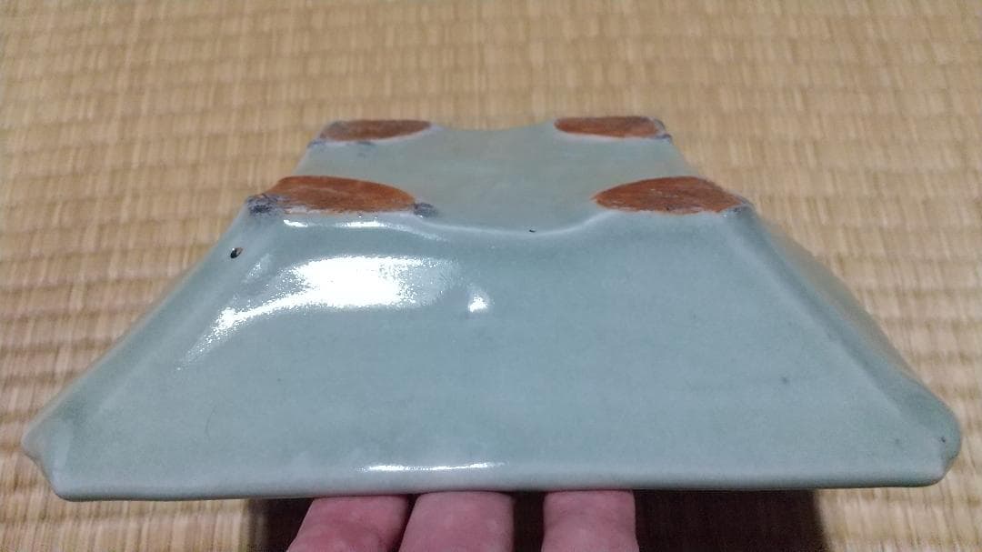 珍！青磁　四方皿（21cm）美品　初期伊万里・波佐見焼・その他国焼き