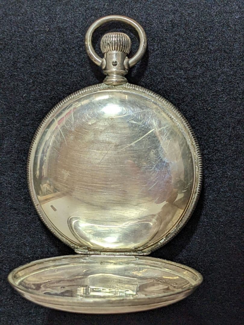 ♦ウォルサム社 銀製鉄道懐中時計 1800年代末頃 アメリカ国内製造 骨董品