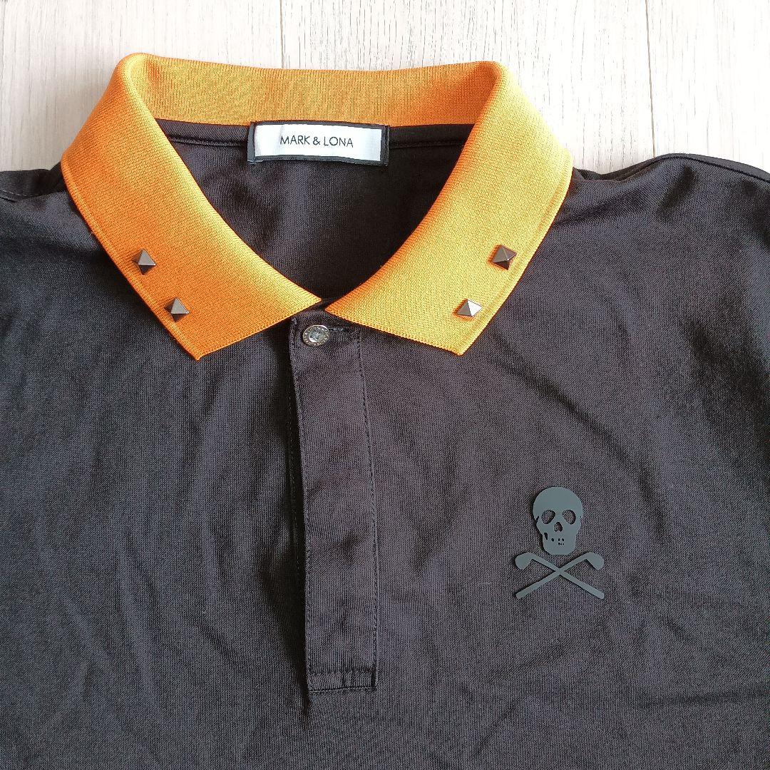 MARK & LONA ゴルフシャツ 黒/オレンジ