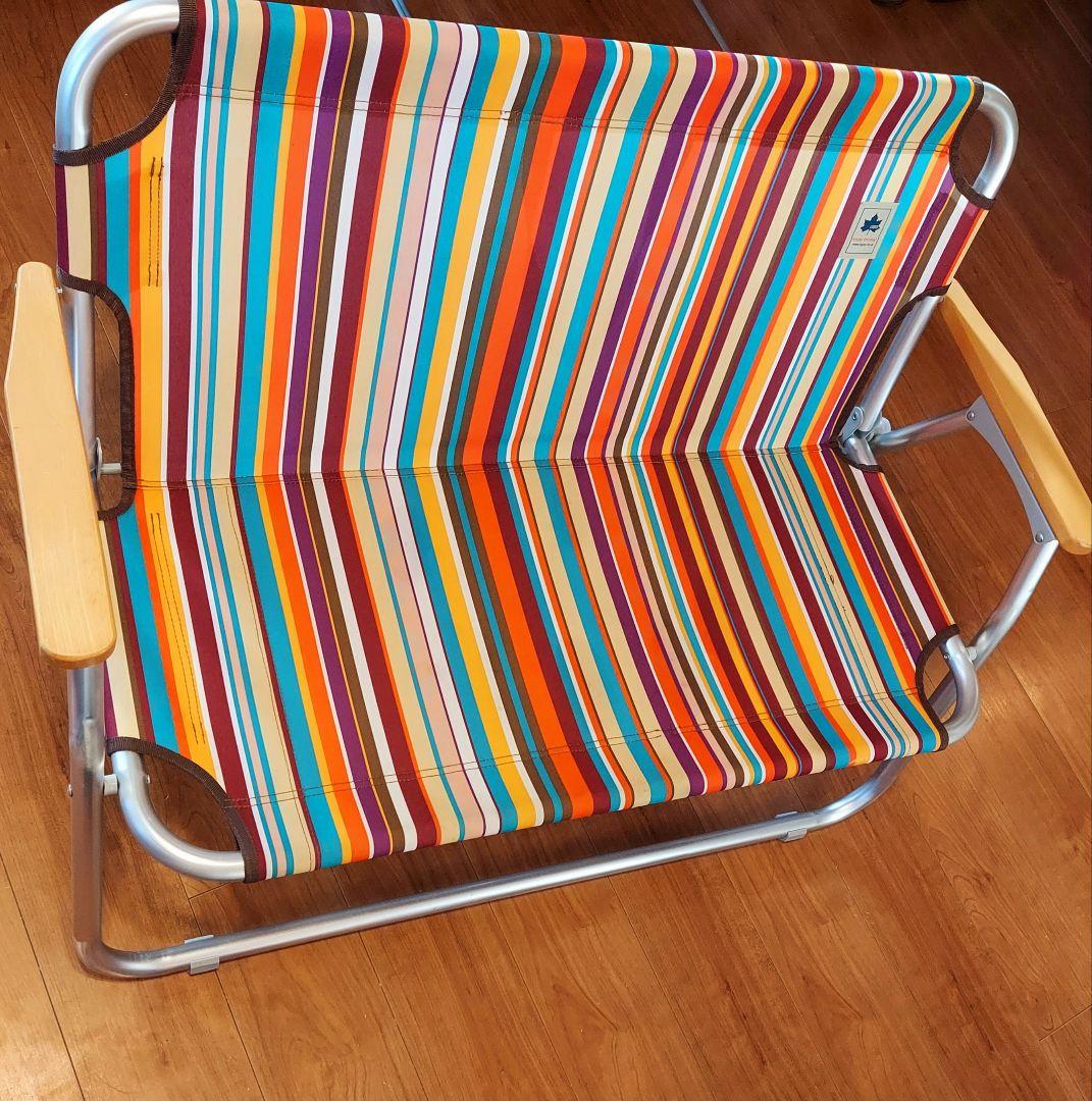 LOGOS ロゴス チェア for2-ST オレンジストライプ ベンチ 2人掛け