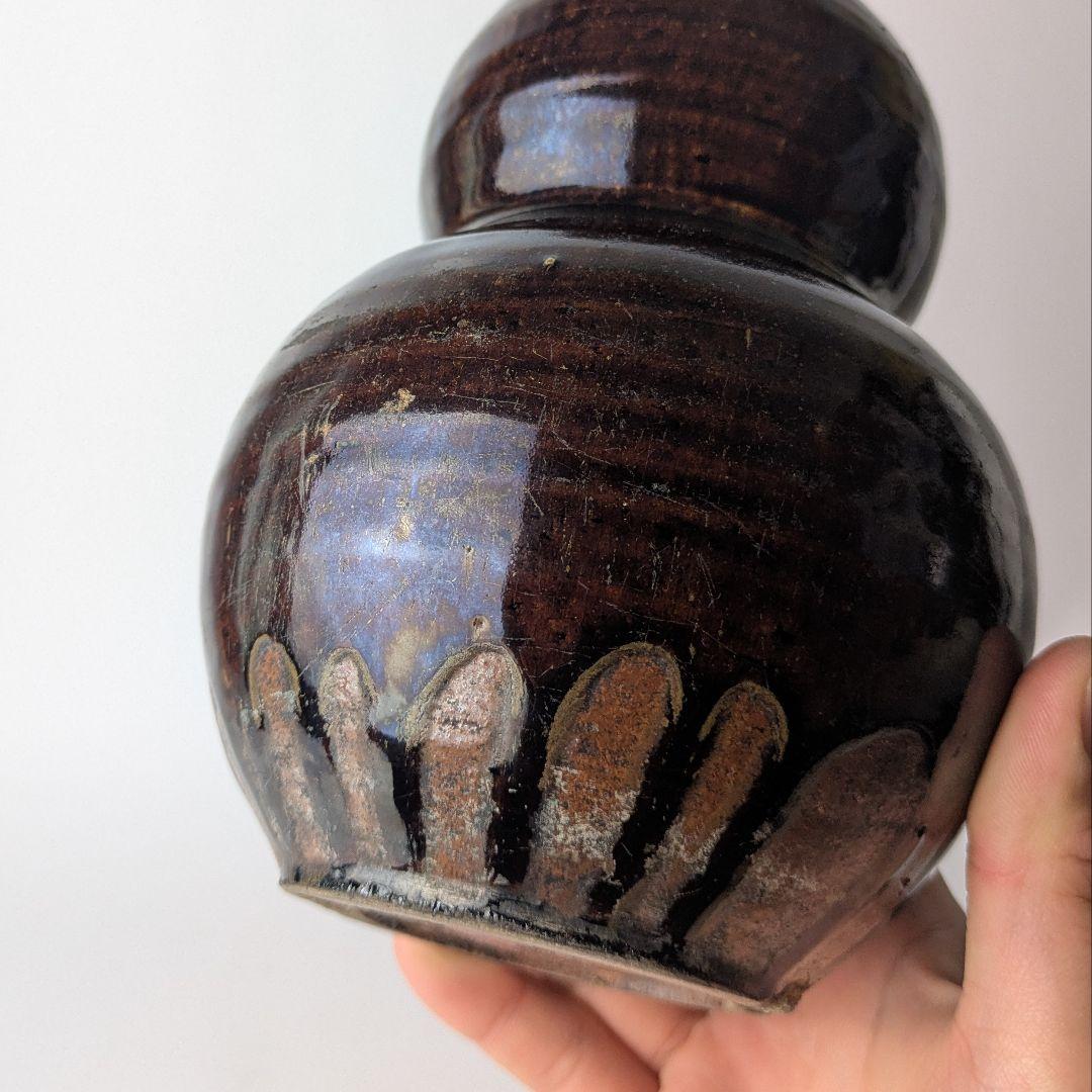 古瀬戸 飴釉 瓢形徳利 共箱 酒器 花生 花入 花器 骨董 古美術 アンティーク