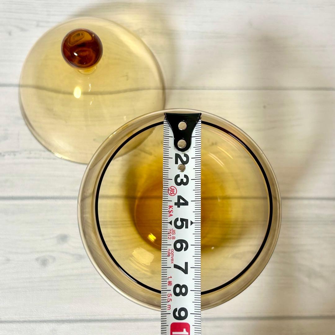 希少 KAGAMI CRYSTAL キャンディポット アンバー 琥珀 ガラス