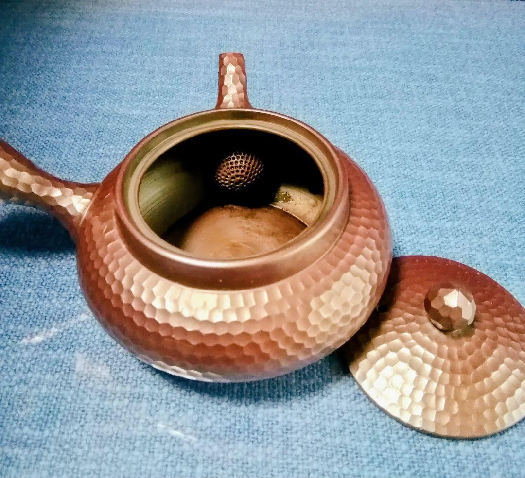 煎茶道具　萬古焼よこて急須　手作りダイヤモンドカット