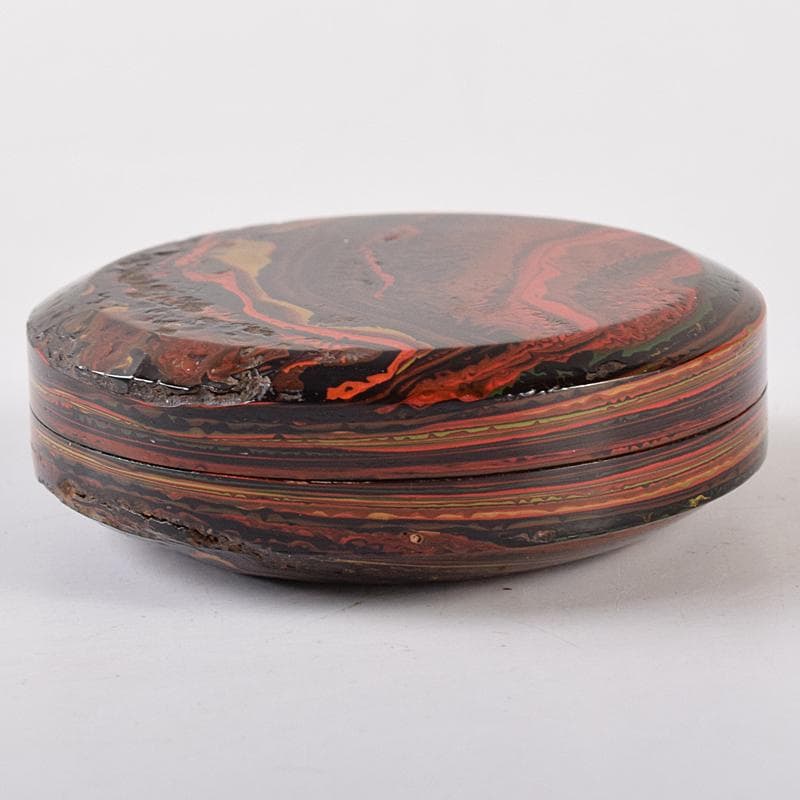 茶道具　溜漆　堆漆　香合　袱紗・時代箱付　V　R7976