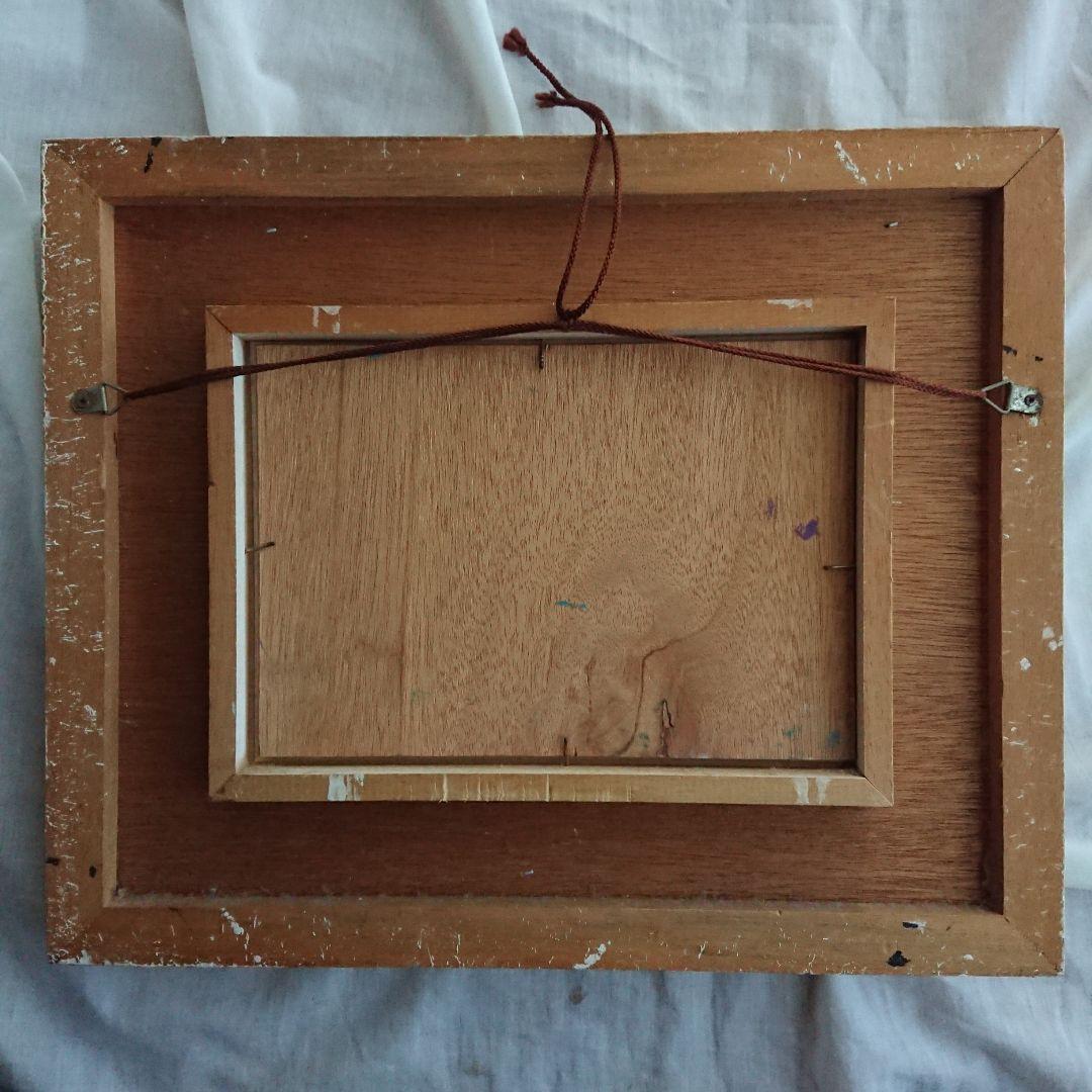 薔薇 古い 絵画 油彩 昭和レトロ /アンティーク ブロカント フランス 蚤の市