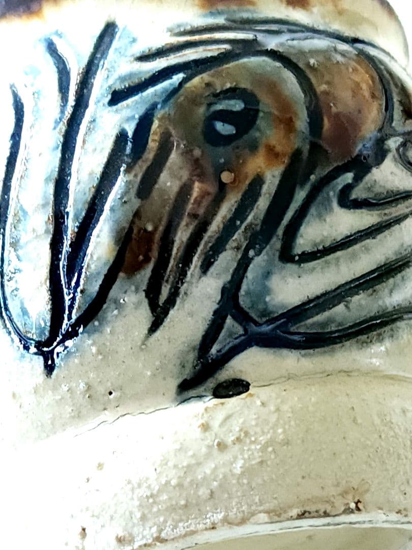 人間国宝 金城次郎 壺屋焼 魚文 海老文湯呑 陶器 高さ約7cm 共箱