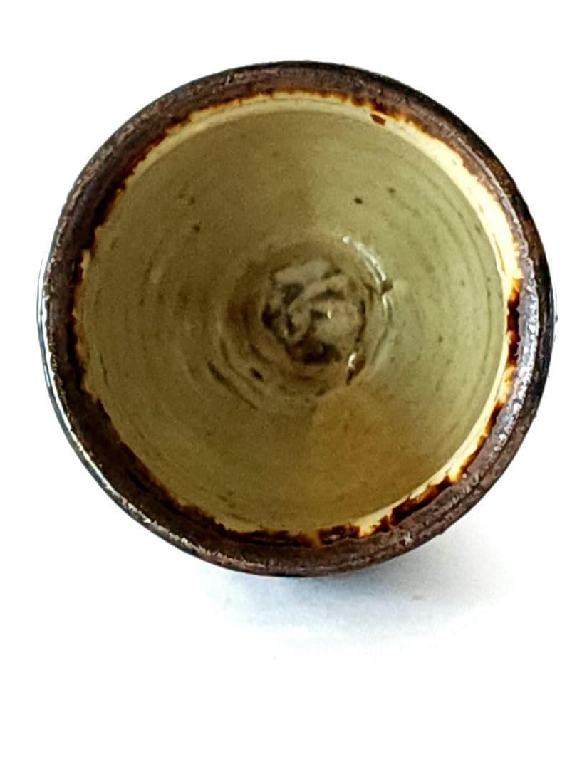 人間国宝 金城次郎 壺屋焼 魚文 海老文湯呑 陶器 高さ約7cm 共箱