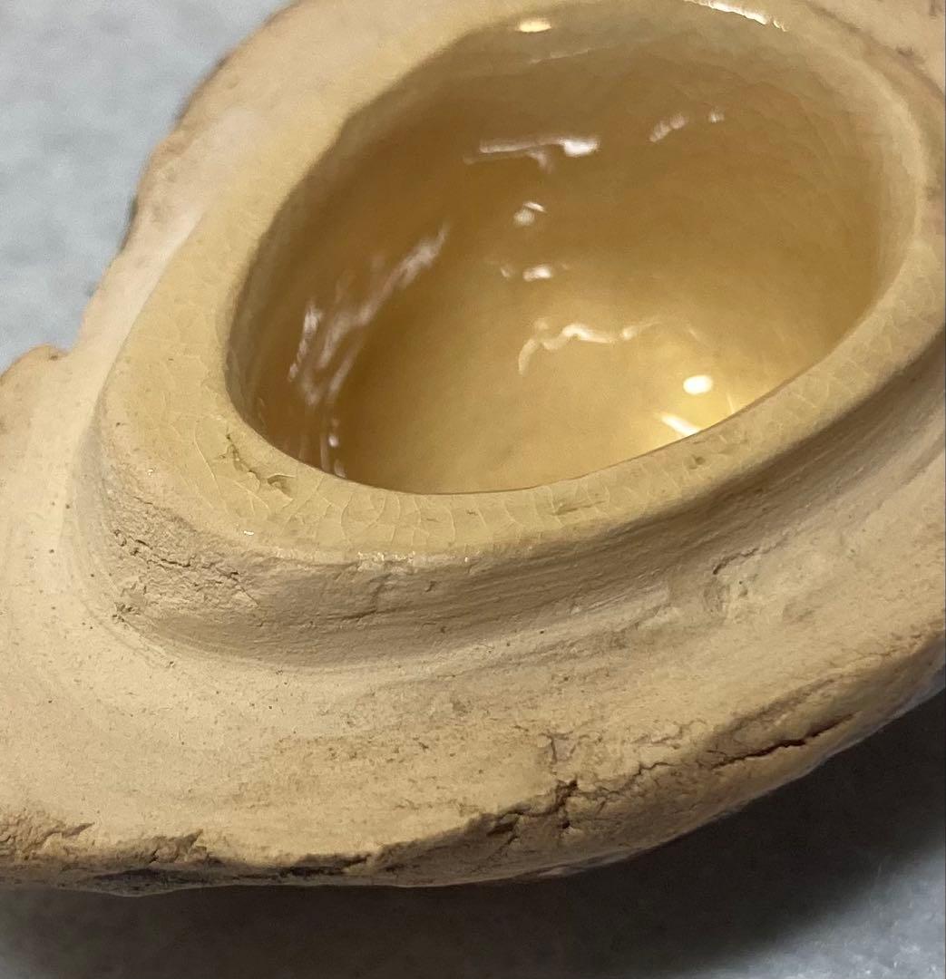 B394h「茄子 香合」佐々木二六作　共布共箱　松柏庵　天神蟹　愛媛　茶道具