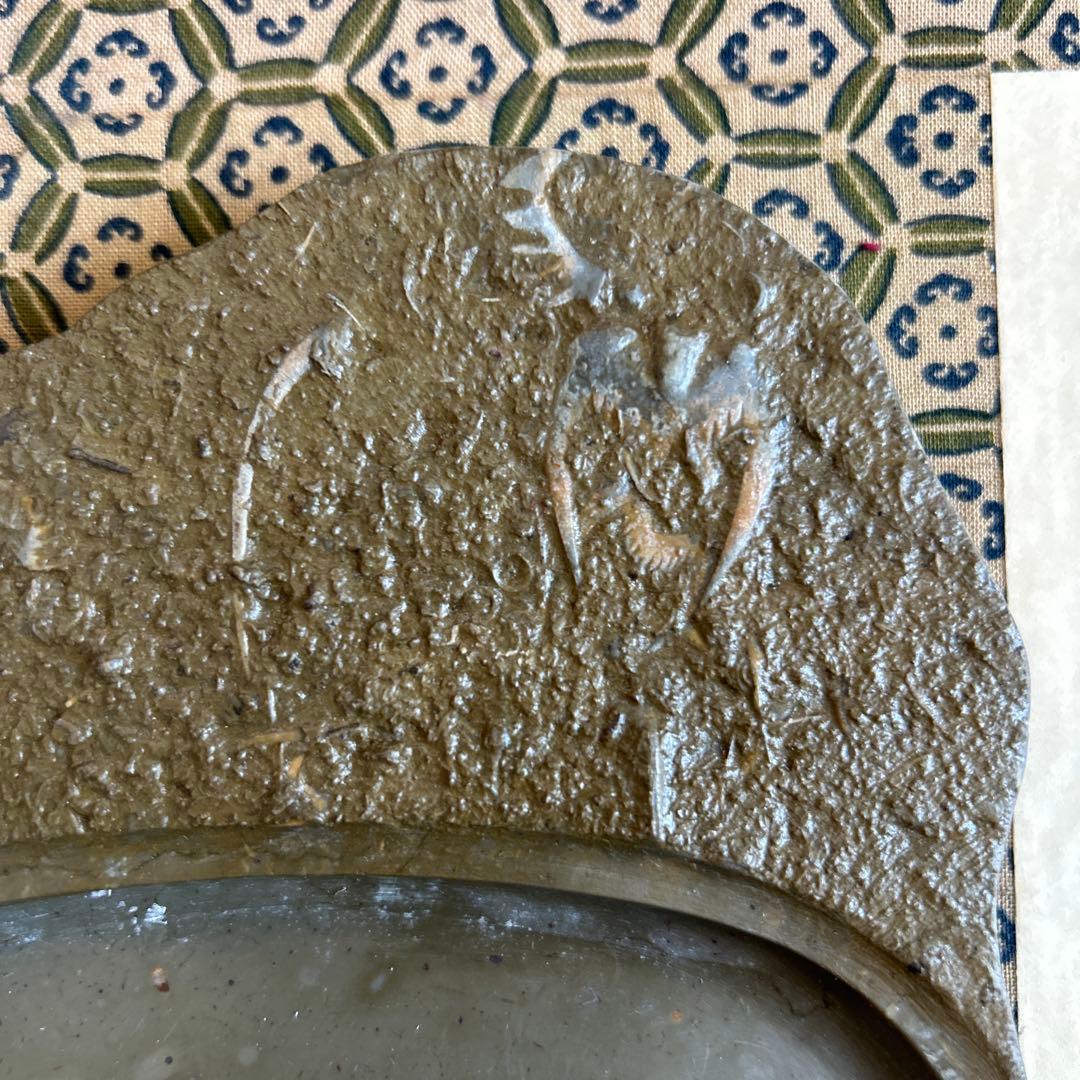 貴重骨董【三葉虫化石硯】化石約２億５１００万年最高級書道具希少珍品新品未使用です