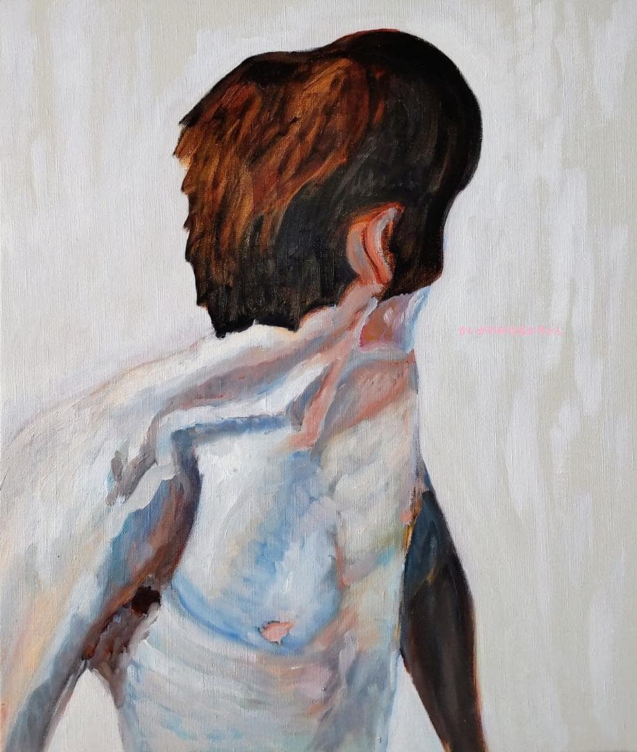 46×53㎝「　男　」油彩・原画・F10