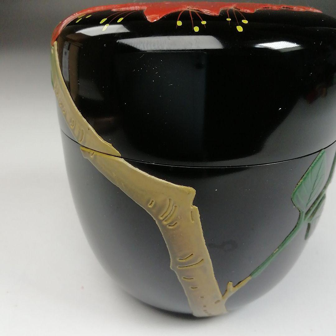 Ｗ４２　棗　『デイゴ』『琉球漆器』　木箱　茶道具