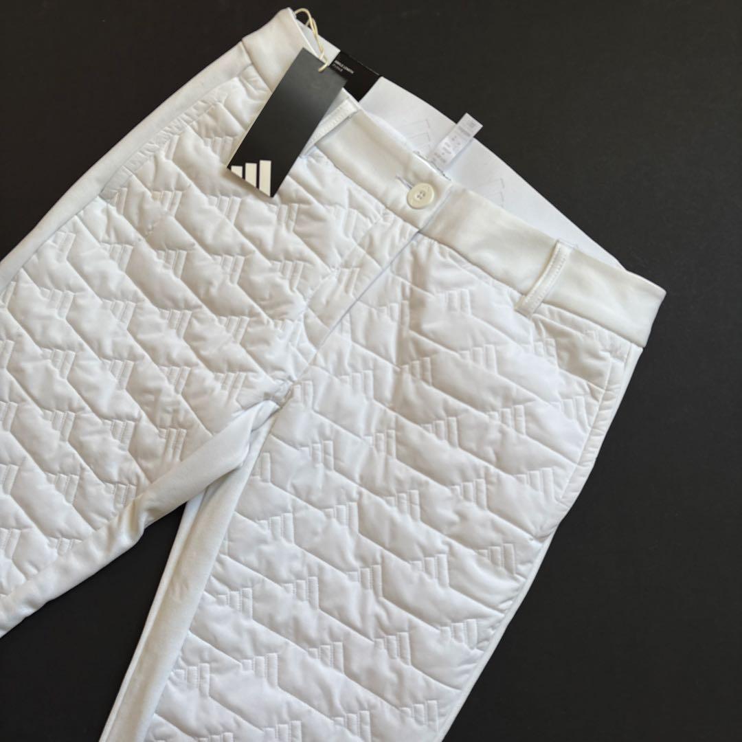 白XL新品定価17600円アディダスゴルフ　レディース　中わた ロゴ パンツ