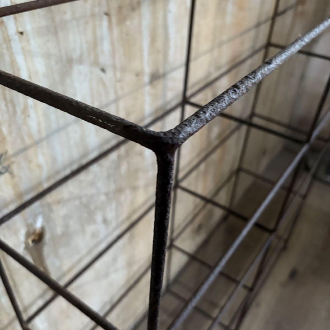 ヴィンテージ　オープンシェルフ　アイアンフレーム×古材　インダストリアル