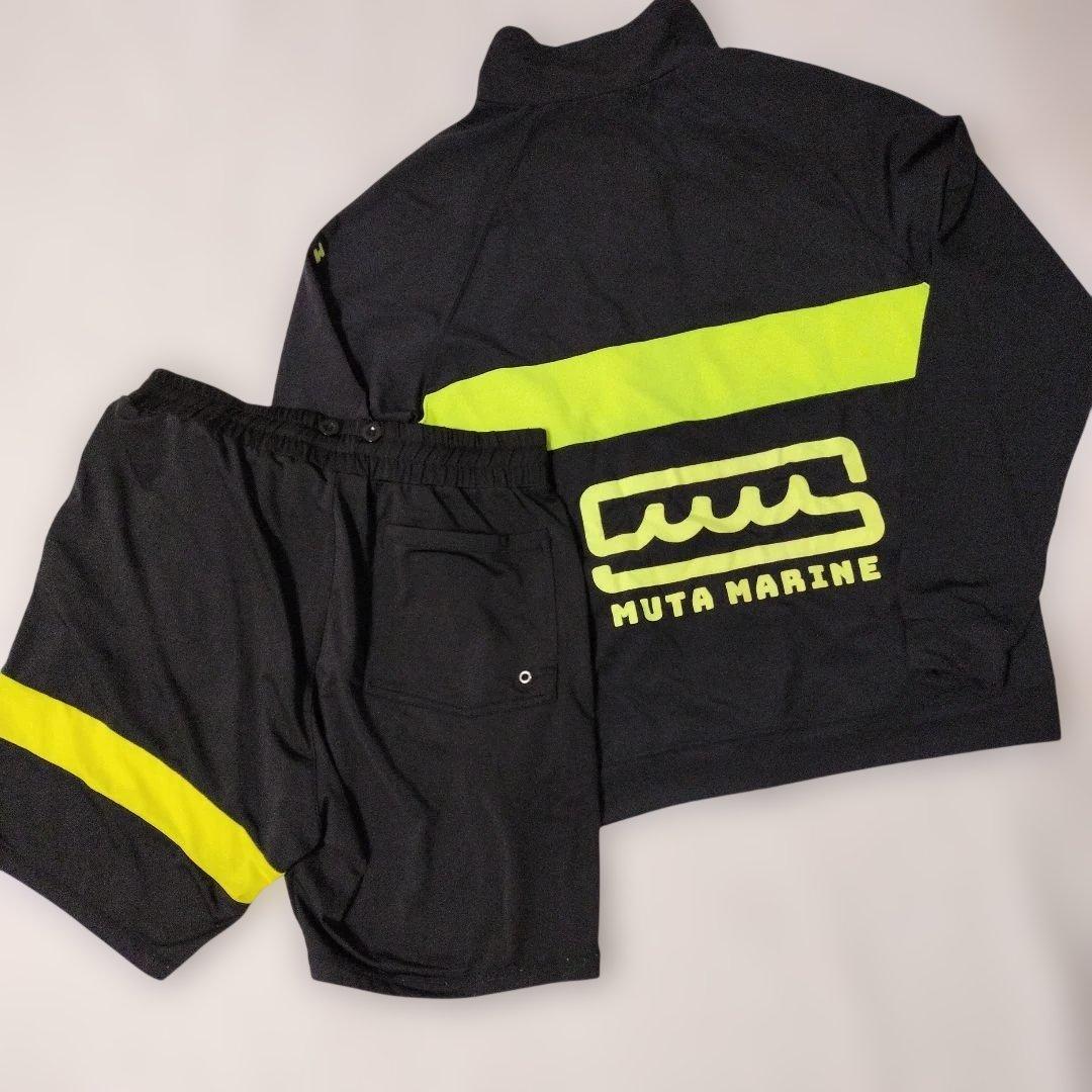 【大きいサイズ】ムータマリン　セットアップ　ストレッチ　黒×黄　サイズ6