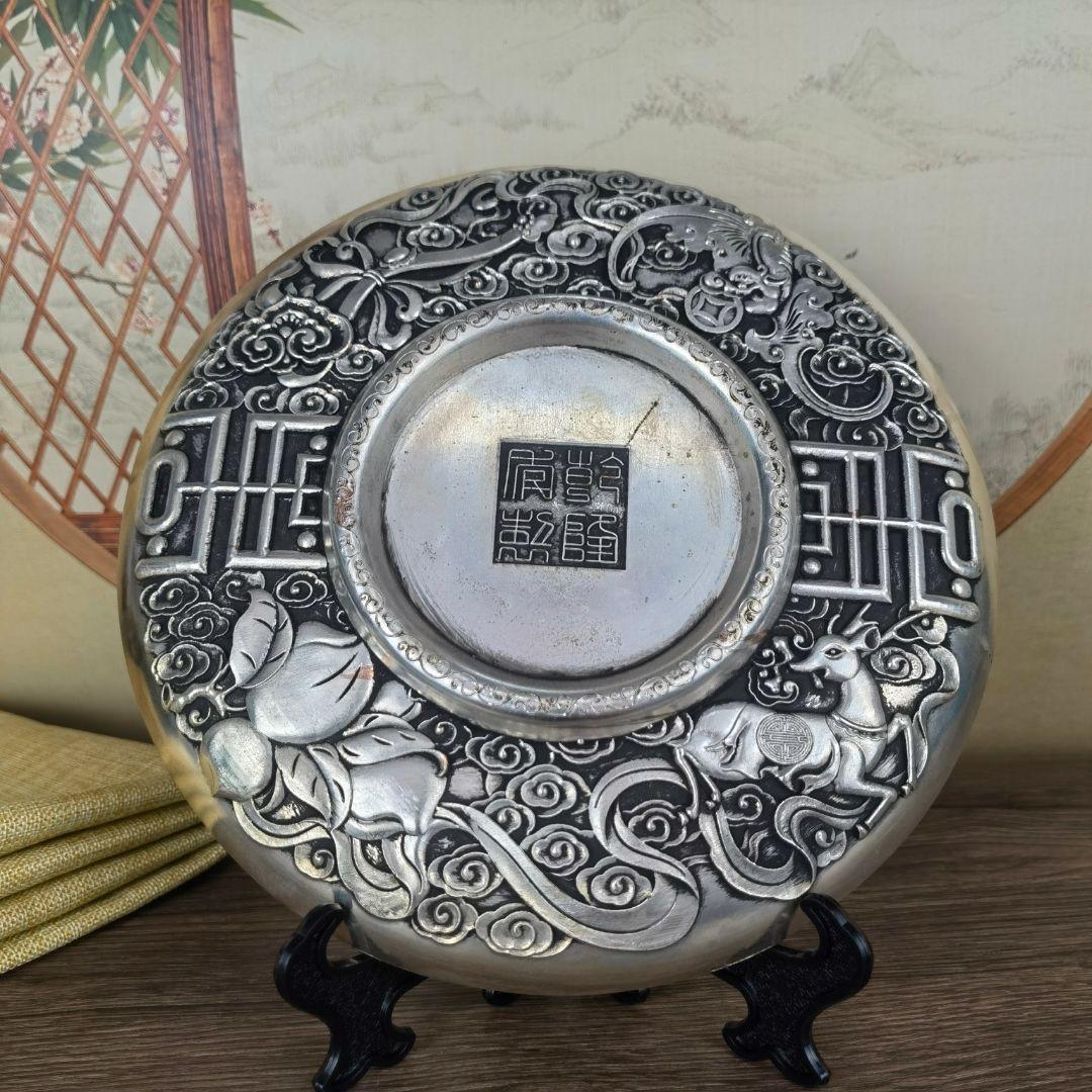 銅 細工 九龍盤 客間 玄関 書架 装飾品 工芸品 美術品 置物