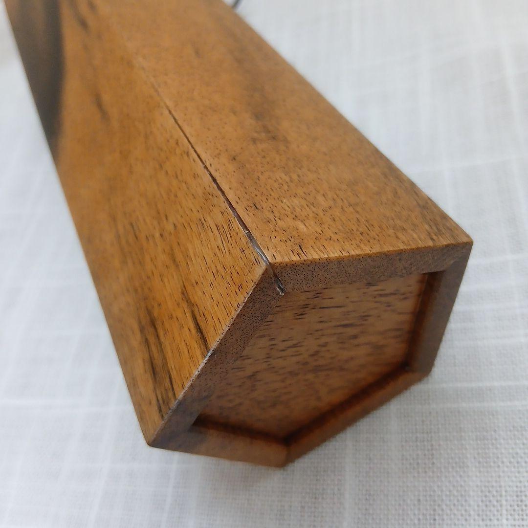 黒柿 五角形 壁掛け花器 花入れ 一輪挿し 中筒付き レトロ フラワーベース