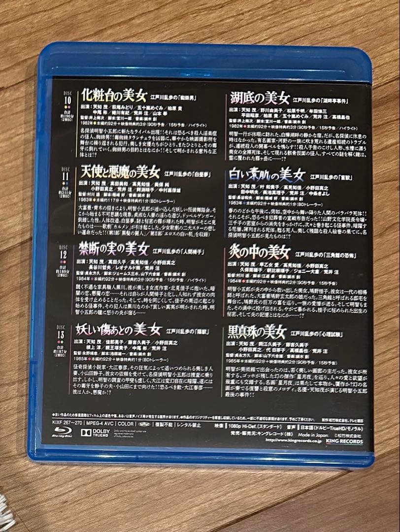 江戸川乱歩の美女シリーズBlu-ray Box ブルーレイ12枚24作品　天知茂