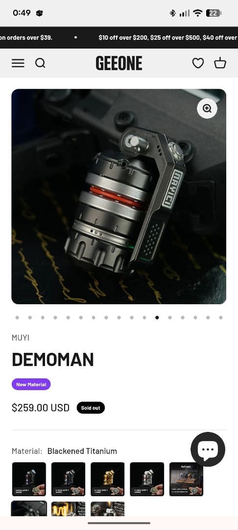 「正規品」MUYI DEMOMAN　チタン製　フィジェットトイ　EDC